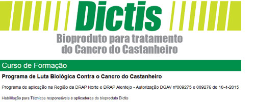 Curso de Formação de técnicos responsáveis pela aplicação do bioproduto Dictis